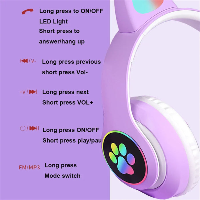 Cute Cat Wireless Headphones