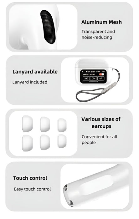 A9 Pro Earbuds(Touch Screen & ANC)